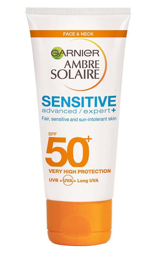 Garnier Ambre Solaire Sensitive Face and Neck Sun Cream SPF50