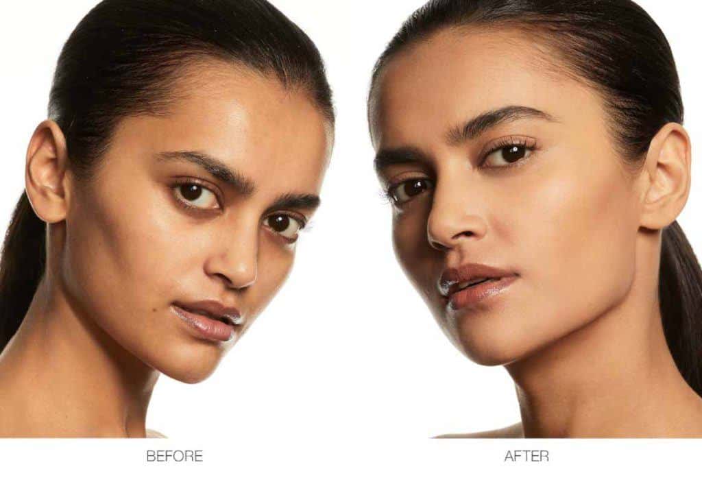 The NARS Soft Matte Complete Foundation before and after