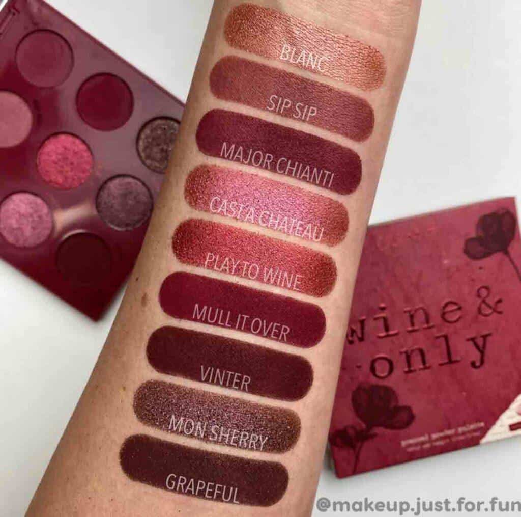 Wine & Only Shadow Palette swatches