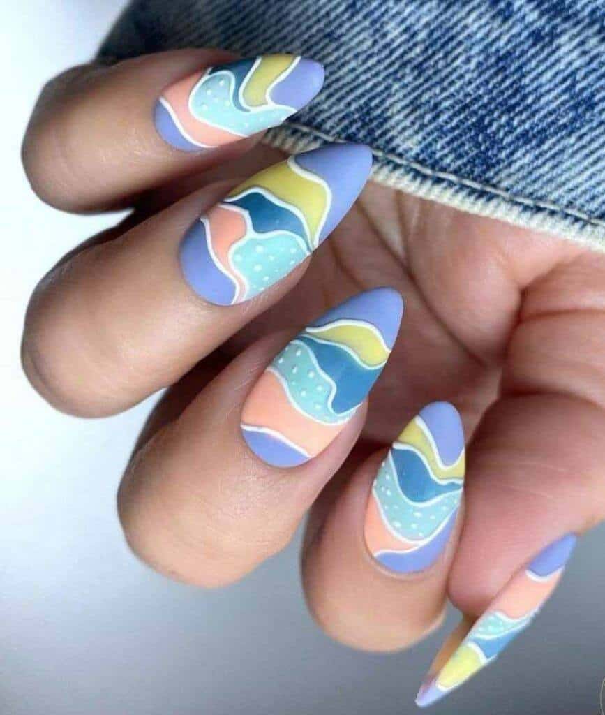 Pastel Wave nails