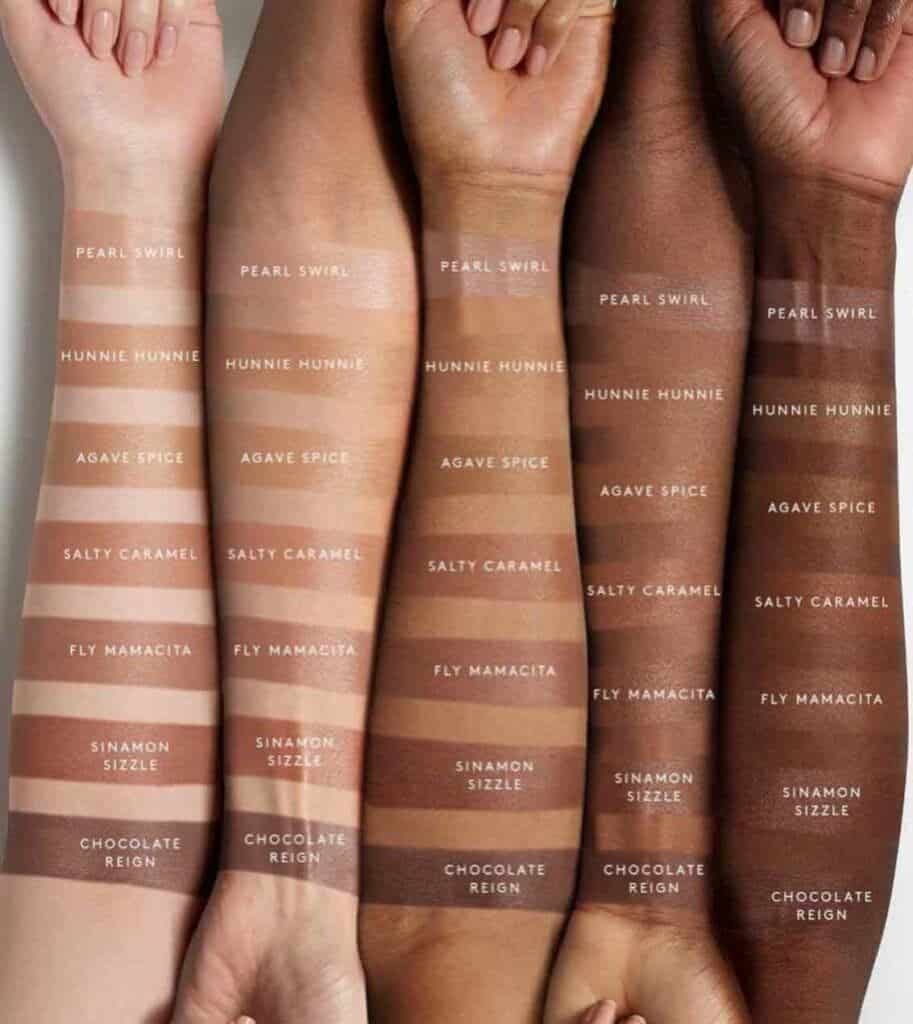 fenty beauty body sauce swatches