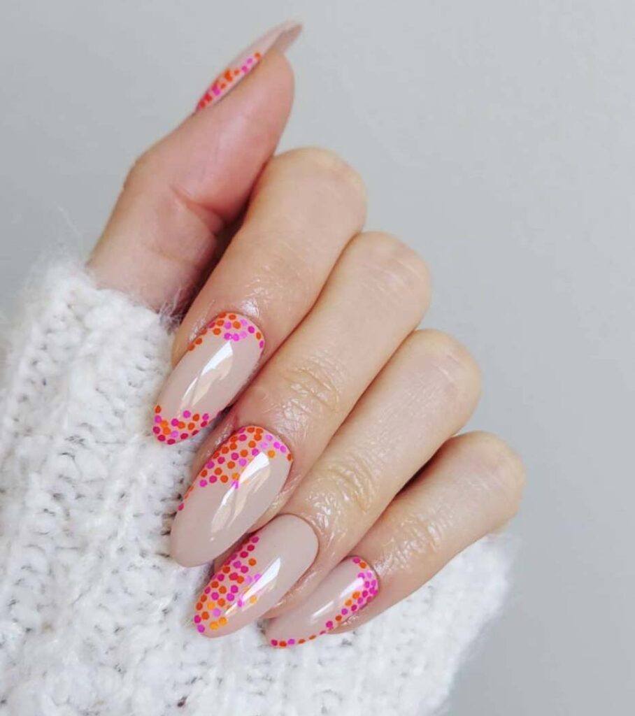 Spotted Pink Nails