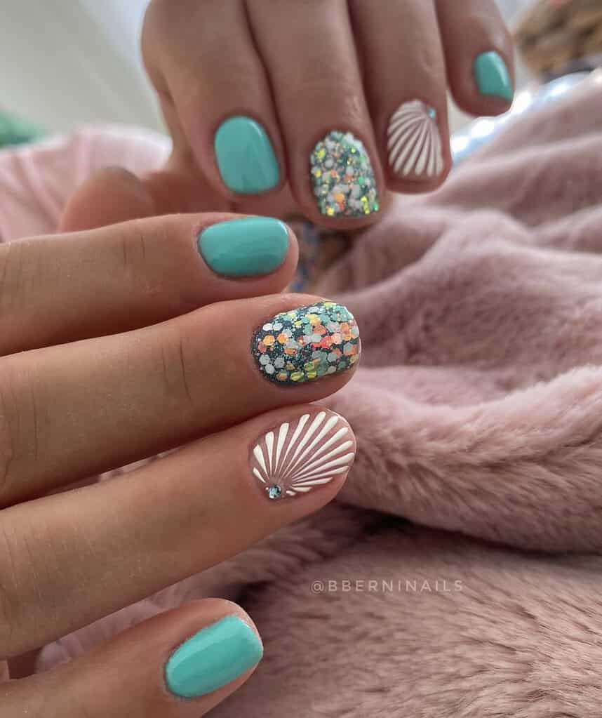Aqua Shells & Sparkles