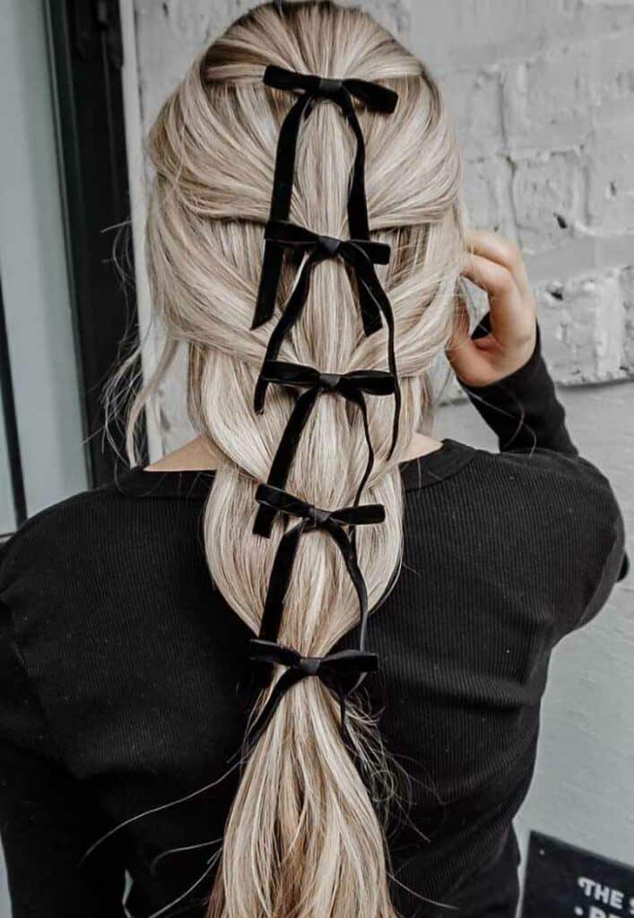 Black bow braids
