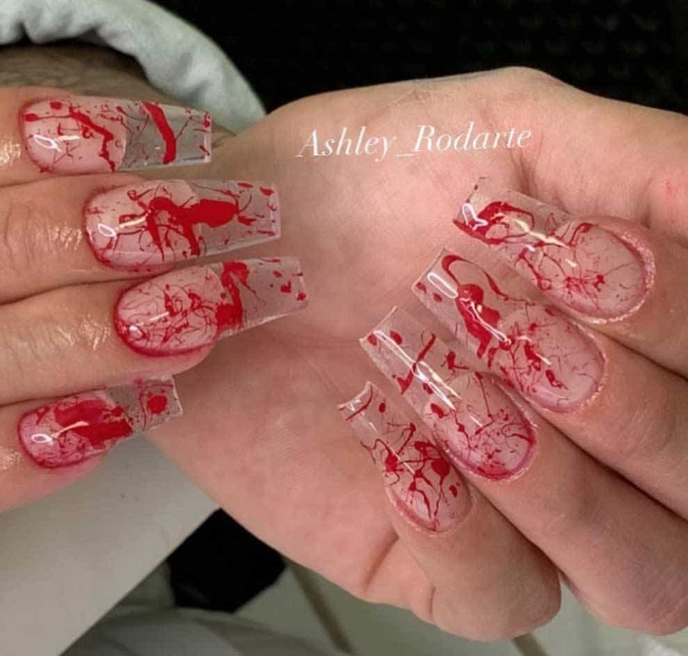 Splattered Blood Nails