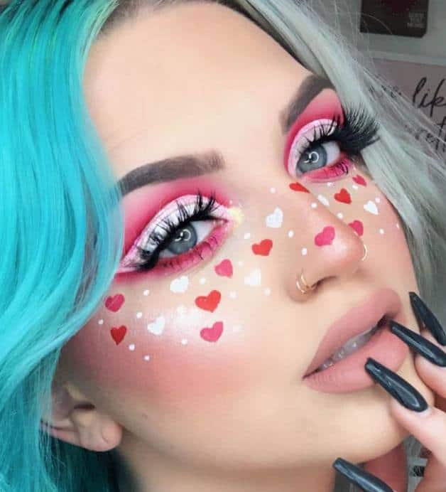 Full Of Hearts Valentine Makeup Look
