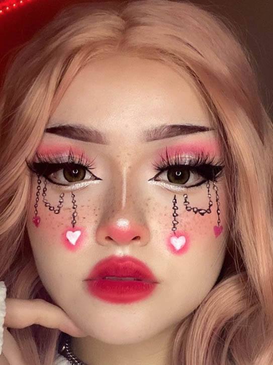 chains & Hearts Valentine Makeup Look