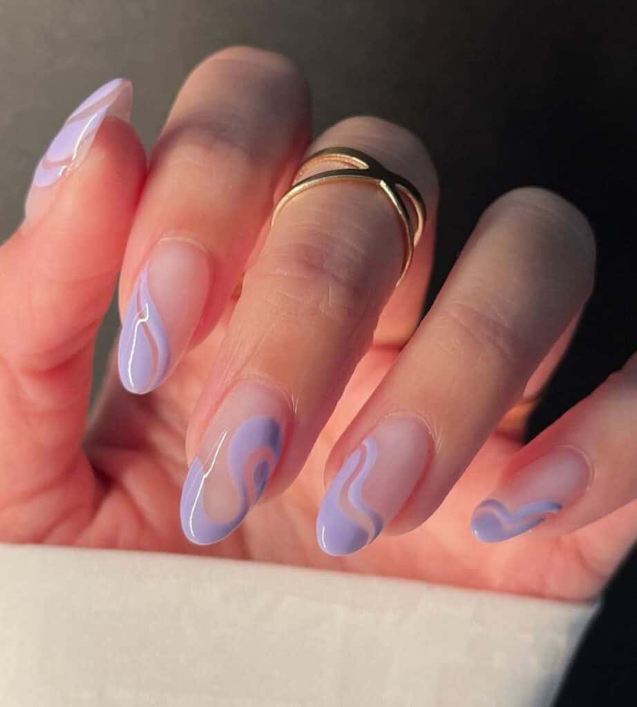 Lilac Swirl Nails
