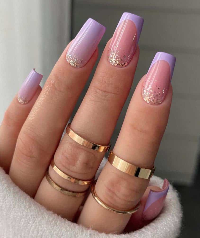 Purple Tip French Nails