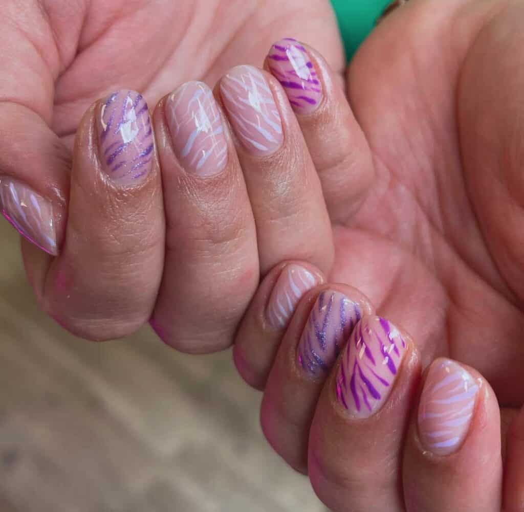 Purple Zebra Nails