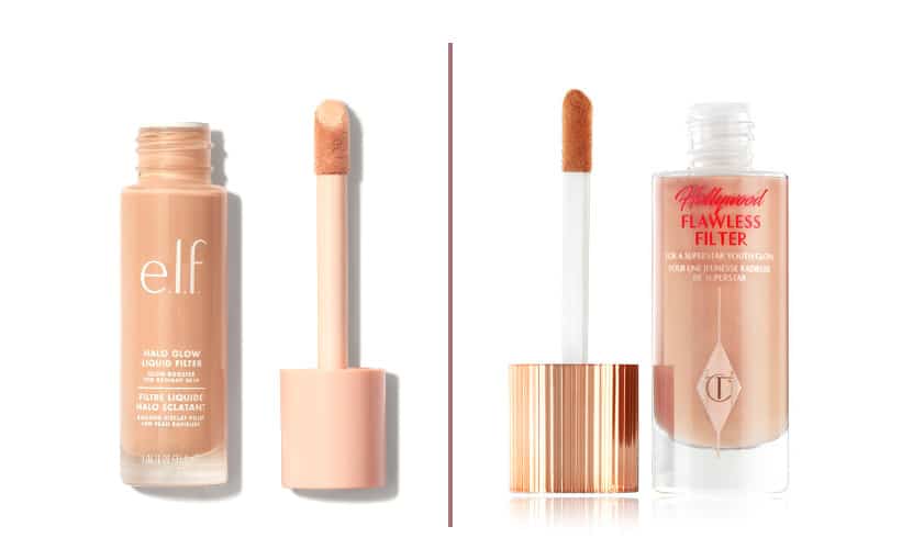 Elf Cosmetics Halo Glow Liquid Filter vs Charlotte Tilbury Flawless Filter