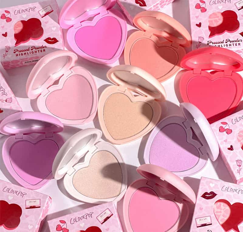 Heart Compact Pressed Powder Highlighters and blush