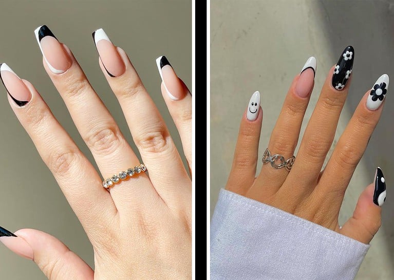 Black and White Nail Design Ideas For a Monochrome Look