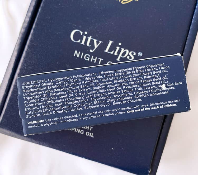 City Lips Night Oil Ingredients