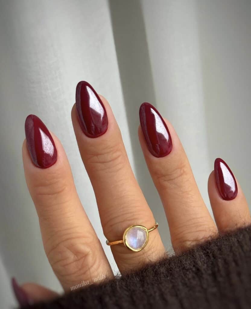 Chrome Burgundy Nails