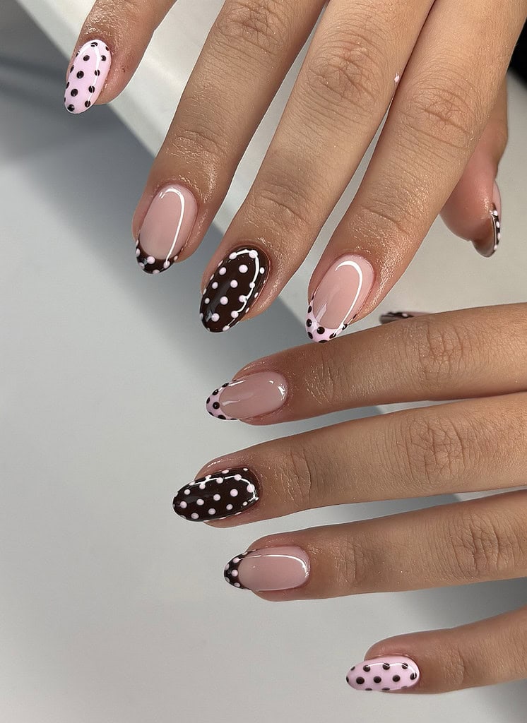 Dotty Brown and Pink