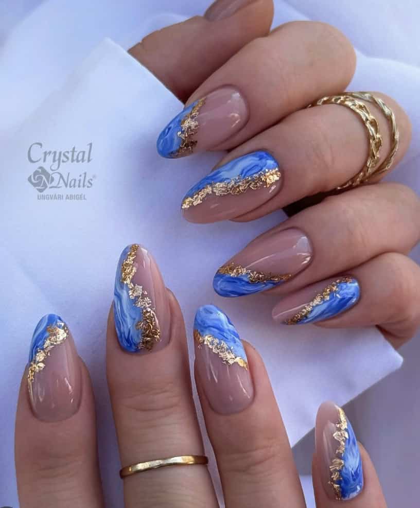 Foil Gold & Blue Waves