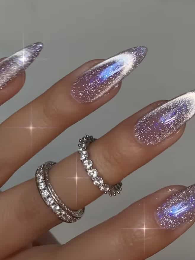 Reflective Glitter Nails