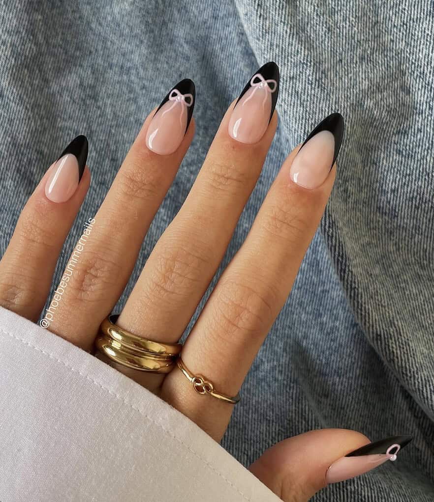 Black with Pink Bow