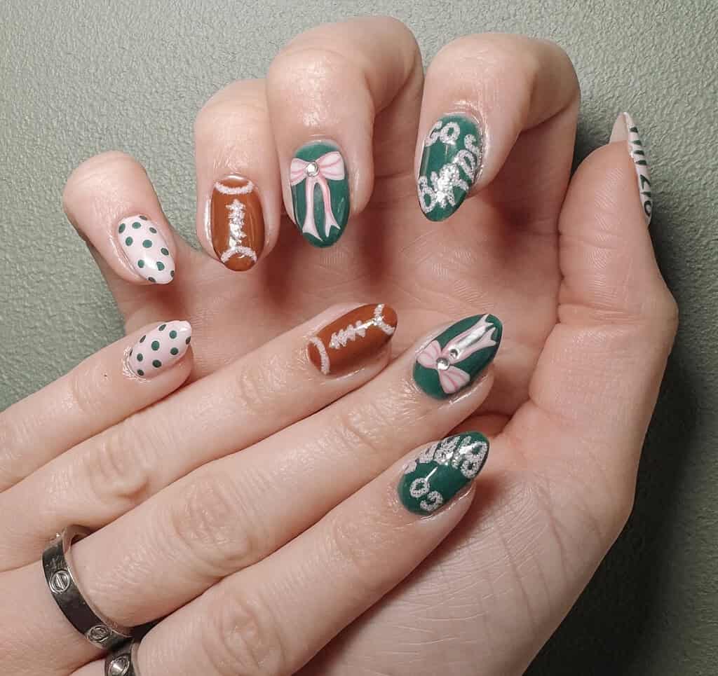 Feminine Football Nails