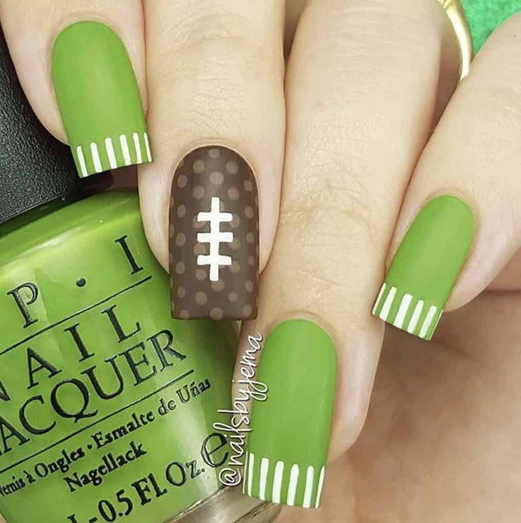 Green Game Day Nails