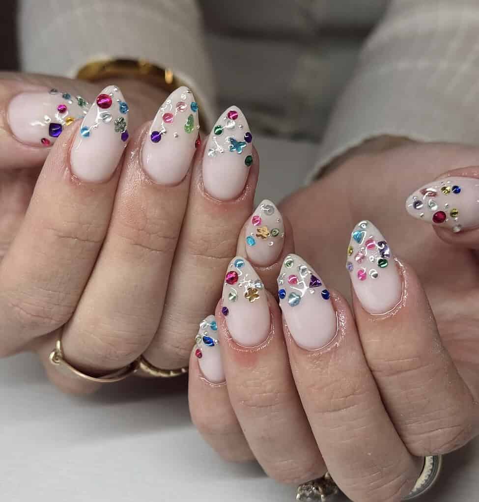 Rhinestone on White