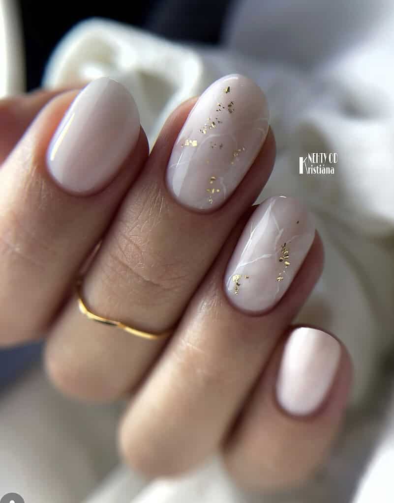 White with Gold Flakes