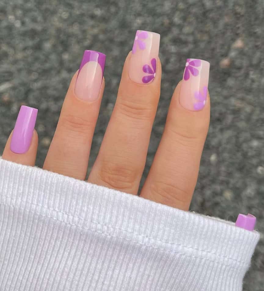 Simple Purple Nail Art