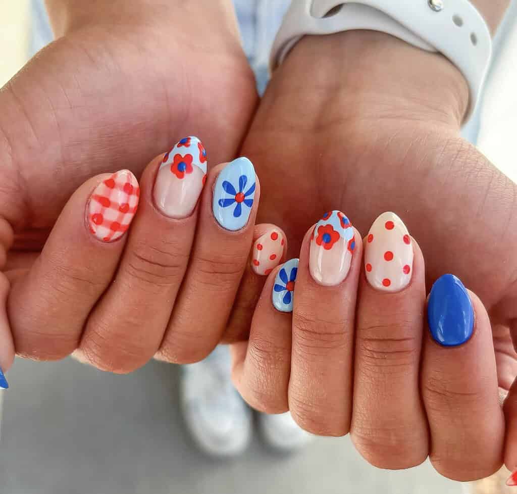 Floral Gingham 4th July