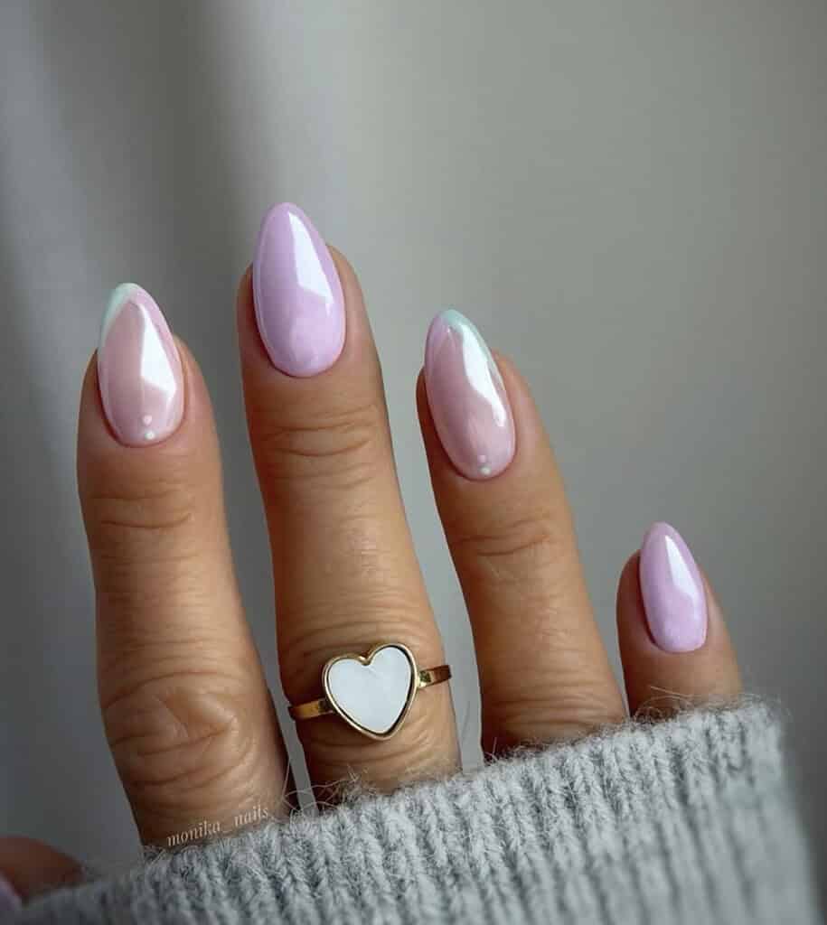 Milky Lavender Nails