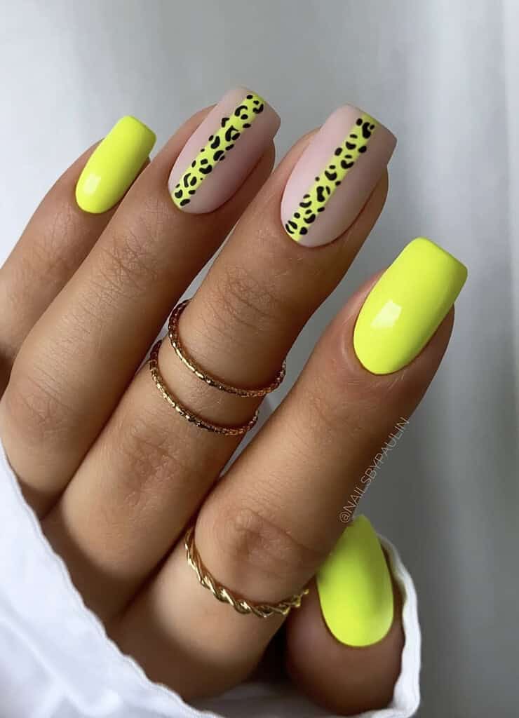 Neon Yellow Leopard print