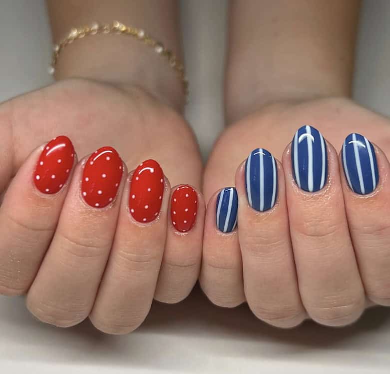 Red Dots, Blue Stripes