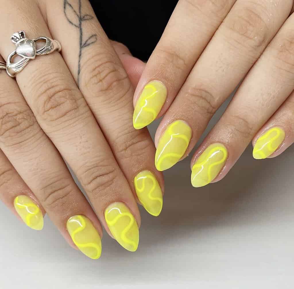 Yellow Neon Swirls