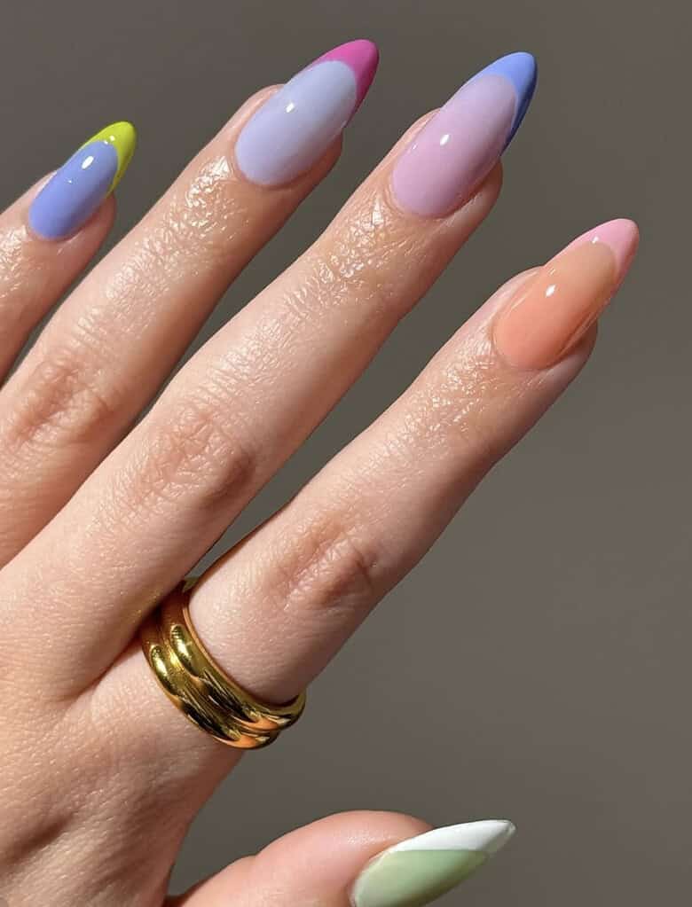 Pastel Skittle Nail Art