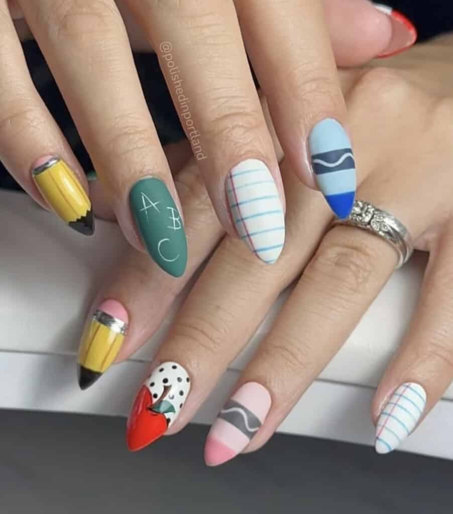 School Supply Nails
