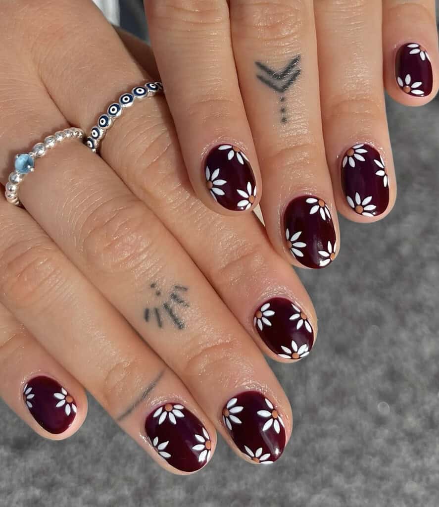 Daisy Florals on a Dark Base