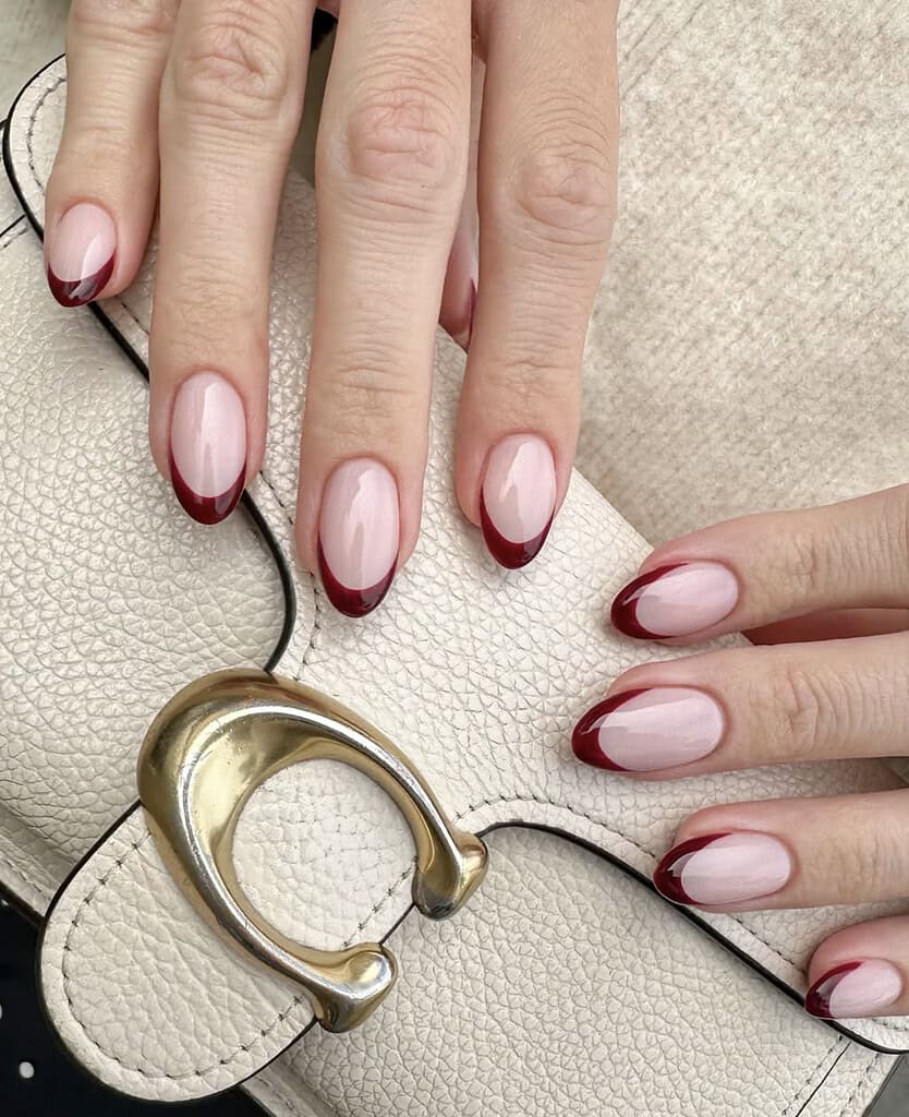 Wine Tip French Manicure